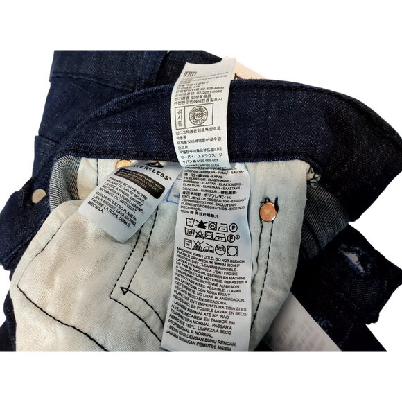 NEW Levis 501 Original Fit 30x32 100% Cotton Dark Wash Denim Jeans Black Button - Picture 9 of 11